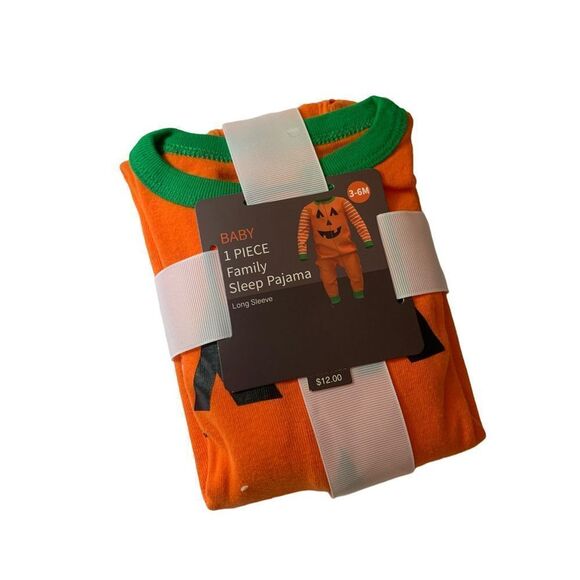 Pumpkin One Piece Sleeper 3-6mo - Picture 3 of 5